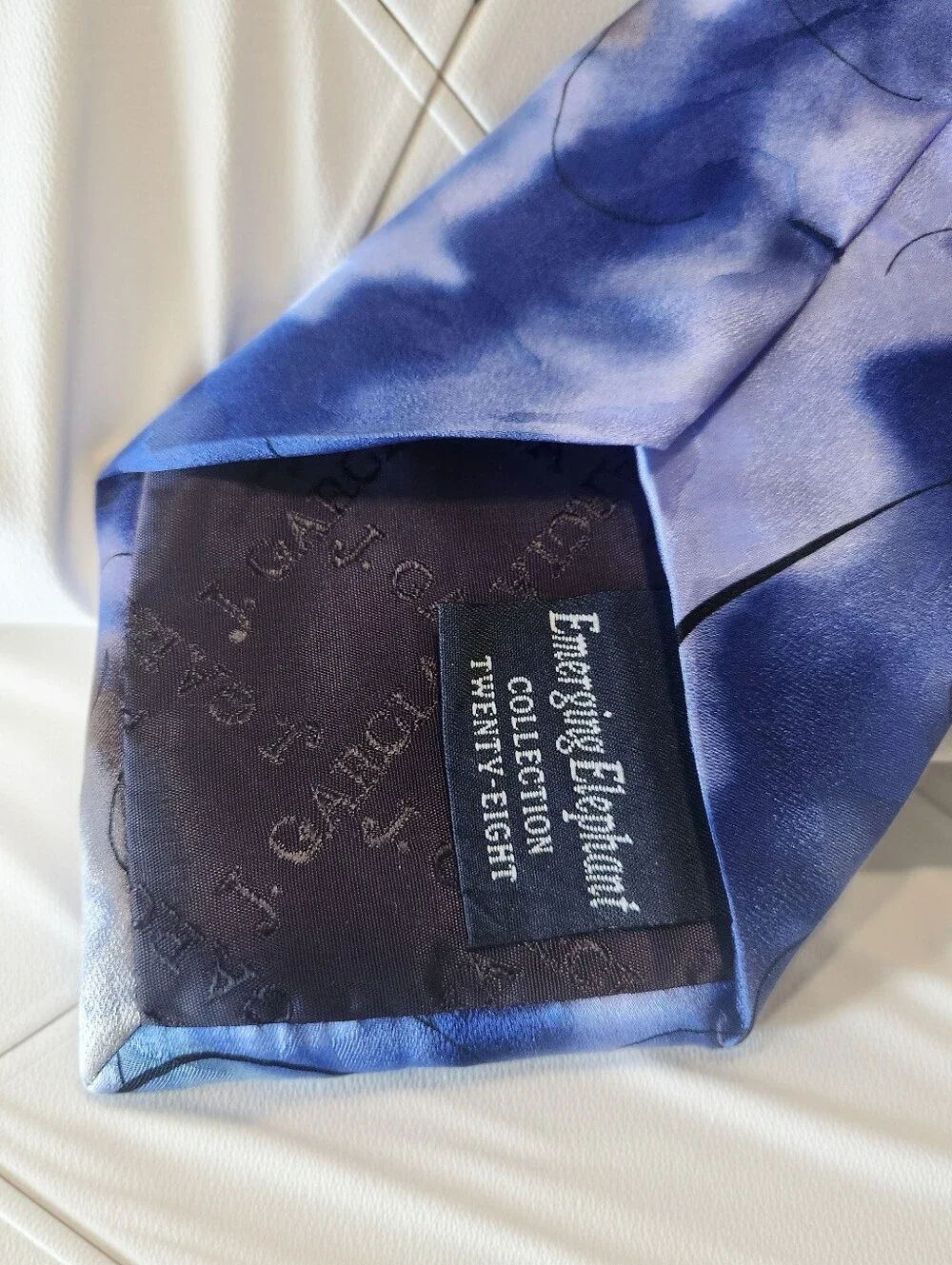Vintage Jerry Garcia Emerging Elephant 100% Silk Blue Tie